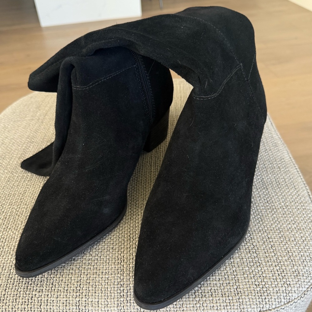 INTENTIONALLY BLANK Black Suede Heeled Boots